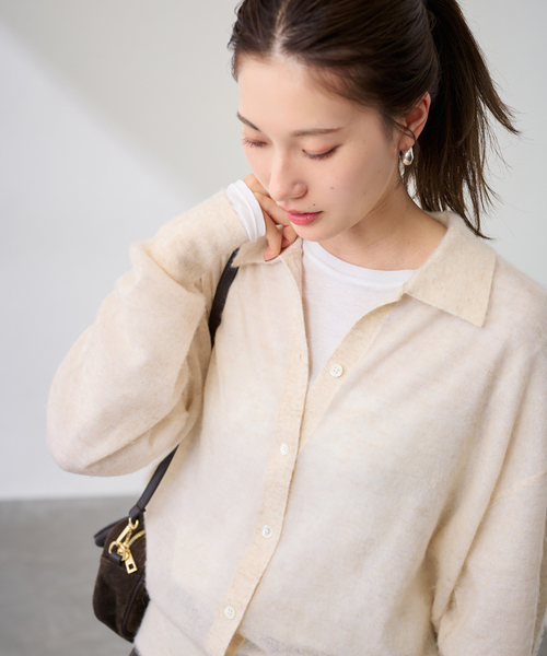 FRAMeWORK（フレームワーク）の「シアーシャギー衿付きカーディガン（カーディガン/ボレロ・レディース・サックスブルー/イエロー/ベージュ・FREE）」の13枚目の写真