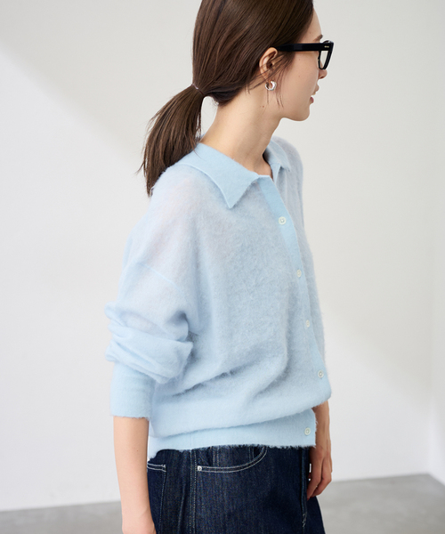 FRAMeWORK（フレームワーク）の「シアーシャギー衿付きカーディガン（カーディガン/ボレロ・レディース・サックスブルー/イエロー/ベージュ・FREE）」の17枚目の写真