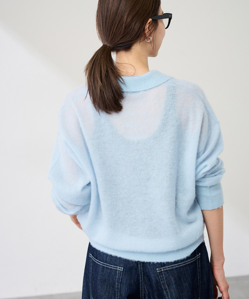 FRAMeWORK（フレームワーク）の「シアーシャギー衿付きカーディガン（カーディガン/ボレロ・レディース・サックスブルー/イエロー/ベージュ・FREE）」の18枚目の写真