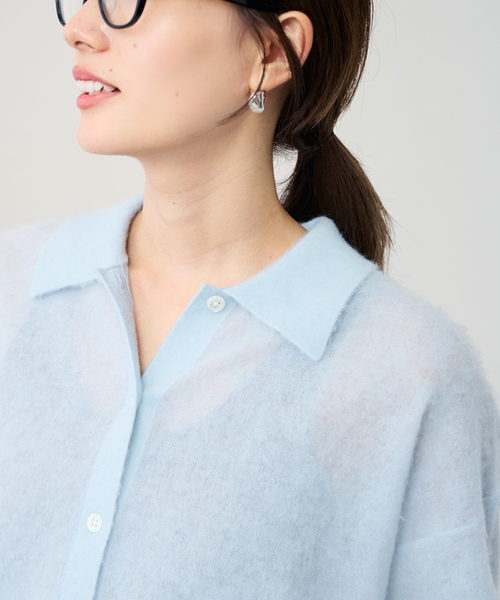 FRAMeWORK（フレームワーク）の「シアーシャギー衿付きカーディガン（カーディガン/ボレロ・レディース・サックスブルー/イエロー/ベージュ・FREE）」の19枚目の写真