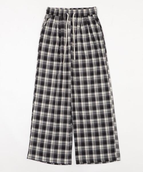 dispark（ディスパーク）の「DISPARK/ワイドルーズチェックパンツ（スラックス・レディース・ネイビー/ブラック・FREE）」の12枚目の写真