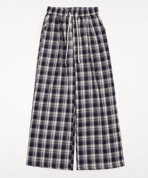 dispark（ディスパーク）の「DISPARK/ワイドルーズチェックパンツ（スラックス・レディース・ネイビー/ブラック・FREE）」の11枚目の写真