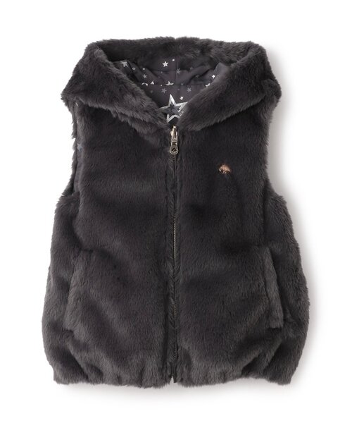 フェイクファーリバーシブルフードベスト（ベスト）｜kate spade new