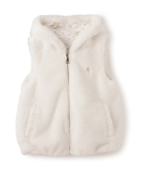 セール】フェイクファーリバーシブルフードベスト（ベスト）｜kate