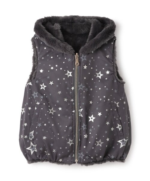 セール】フェイクファーリバーシブルフードベスト（ベスト）｜kate