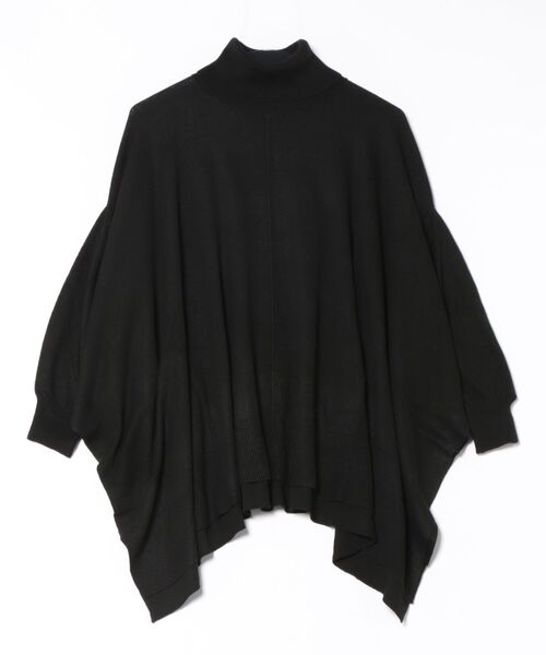 DESIGNWORKS（デザインワークス）の「タートルネックポンチョ（ニット/セーター・レディース・グレー/カーキ/ブラック・フリー）」の9枚目の写真