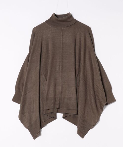 DESIGNWORKS（デザインワークス）の「タートルネックポンチョ（ニット/セーター・レディース・グレー/カーキ/ブラック・フリー）」の8枚目の写真