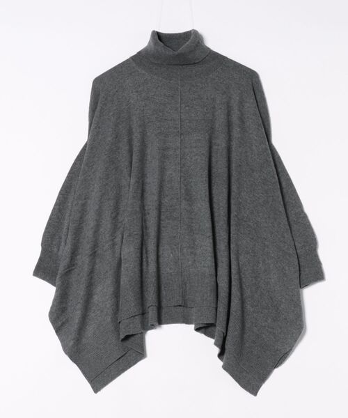 DESIGNWORKS（デザインワークス）の「タートルネックポンチョ（ニット/セーター・レディース・グレー/カーキ/ブラック・フリー）」の7枚目の写真