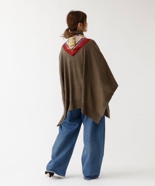 DESIGNWORKS（デザインワークス）の「タートルネックポンチョ（ニット/セーター・レディース・グレー/カーキ/ブラック・フリー）」の22枚目の写真