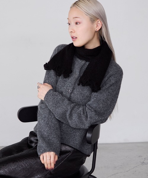 セール】【forksy.】【Santelli Francesca】フリルニットマフラー