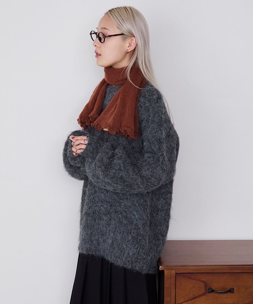 セール】【forksy.】【Santelli Francesca】フリルニットマフラー