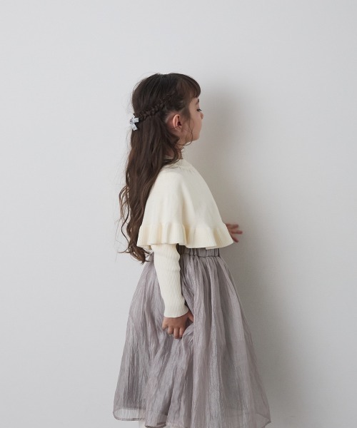 riziere（リジェール）の「ケープレイヤードニットプルオーバー（ニット/セーター・キッズ・ブラック/アイボリー・100/130/120/110/90/150/140）」の13枚目の写真