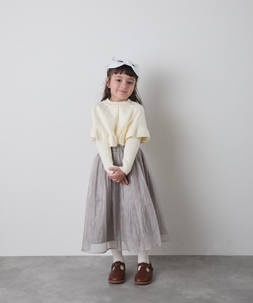 riziere（リジェール）の「ケープレイヤードニットプルオーバー（ニット/セーター・キッズ・ブラック/アイボリー・100/130/120/110/90/150/140）」の14枚目の写真