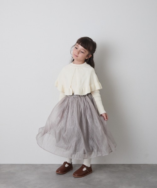 riziere（リジェール）の「ケープレイヤードニットプルオーバー（ニット/セーター・キッズ・ブラック/アイボリー・100/130/120/110/90/150/140）」の15枚目の写真