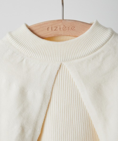 riziere（リジェール）の「ケープレイヤードニットプルオーバー（ニット/セーター・キッズ・ブラック/アイボリー・100/130/120/110/90/150/140）」の8枚目の写真