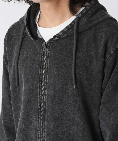 CORISCO（コリスコ）の「ピグメント加工 上下セットカットデニムジップパーカー＆イージーパンツ CORISCO（パーカー・メンズ・ブラック/インディゴブルー・M/L/LL）」の10枚目の写真