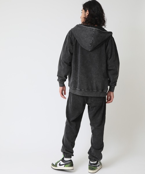 CORISCO（コリスコ）の「ピグメント加工 上下セットカットデニムジップパーカー＆イージーパンツ CORISCO（パーカー・メンズ・ブラック/インディゴブルー・M/L/LL）」の5枚目の写真