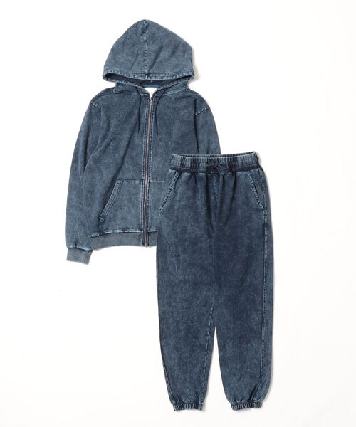 CORISCO（コリスコ）の「ピグメント加工 上下セットカットデニムジップパーカー＆イージーパンツ CORISCO（パーカー・メンズ・ブラック/インディゴブルー・M/L/LL）」の16枚目の写真