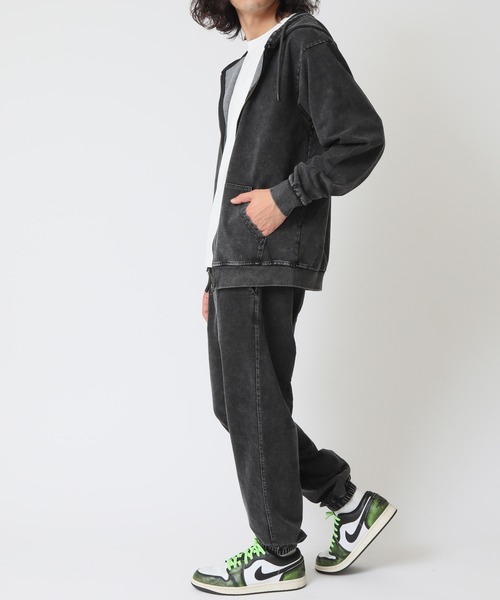 CORISCO（コリスコ）の「ピグメント加工 上下セットカットデニムジップパーカー＆イージーパンツ CORISCO（パーカー・メンズ・ブラック/インディゴブルー・M/L/LL）」の18枚目の写真