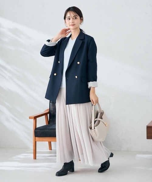 a.v.v(アーヴェヴェ)の「【洗える】チュールフレアスカート(スカート・レディース・アイボリー/チャコールグレー・36/40/38)」の4枚目の写真