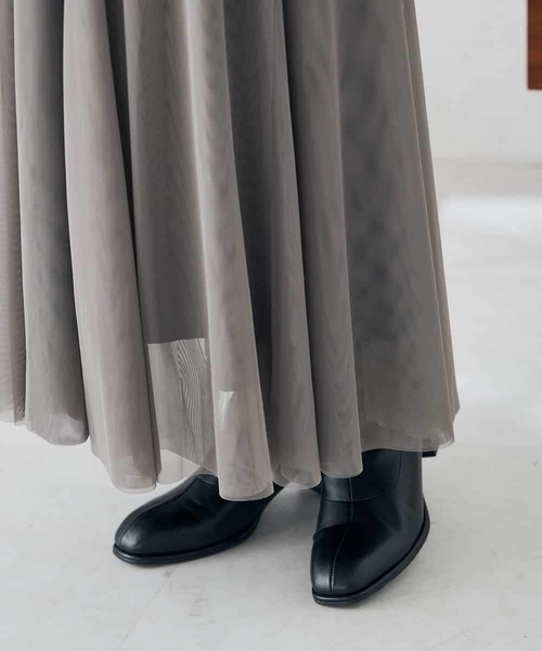 a.v.v(アーヴェヴェ)の「【洗える】チュールフレアスカート(スカート・レディース・アイボリー/チャコールグレー・36/40/38)」の20枚目の写真