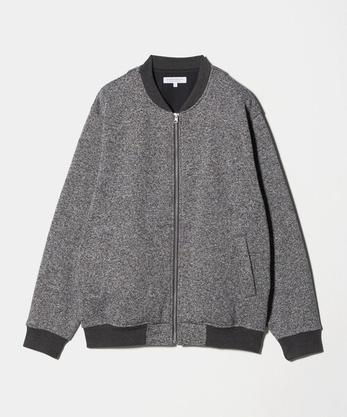 A DAY IN THE LIFE UNITED ARROWS(アデイインザライフユナイテッドアローズ)の「ニット フリース ヘリンボーンプリント MA-1<A DAY IN THE LIFE>(MA-1・メンズ・ネイビー/オリーブ/グレー系・M/L)」の2枚目の写真