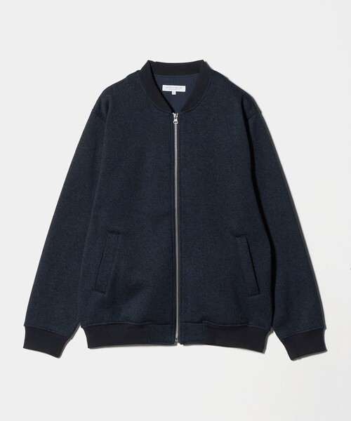 A DAY IN THE LIFE UNITED ARROWS(アデイインザライフユナイテッドアローズ)の「ニット フリース ヘリンボーンプリント MA-1<A DAY IN THE LIFE>(MA-1・メンズ・ネイビー/オリーブ/グレー系・M/L)」の3枚目の写真