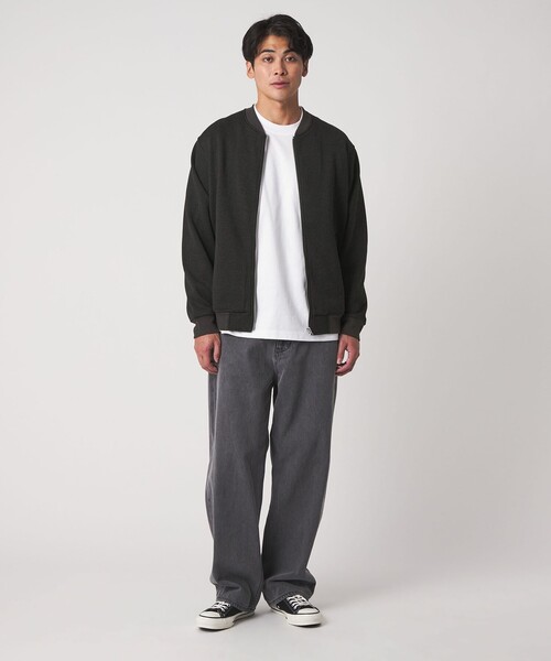 A DAY IN THE LIFE UNITED ARROWS(アデイインザライフユナイテッドアローズ)の「ニット フリース ヘリンボーンプリント MA-1<A DAY IN THE LIFE>(MA-1・メンズ・ネイビー/オリーブ/グレー系・M/L)」の5枚目の写真