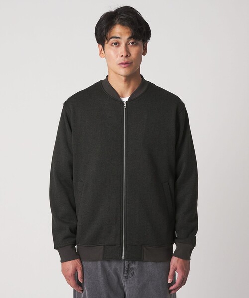 A DAY IN THE LIFE UNITED ARROWS(アデイインザライフユナイテッドアローズ)の「ニット フリース ヘリンボーンプリント MA-1<A DAY IN THE LIFE>(MA-1・メンズ・ネイビー/オリーブ/グレー系・M/L)」の7枚目の写真
