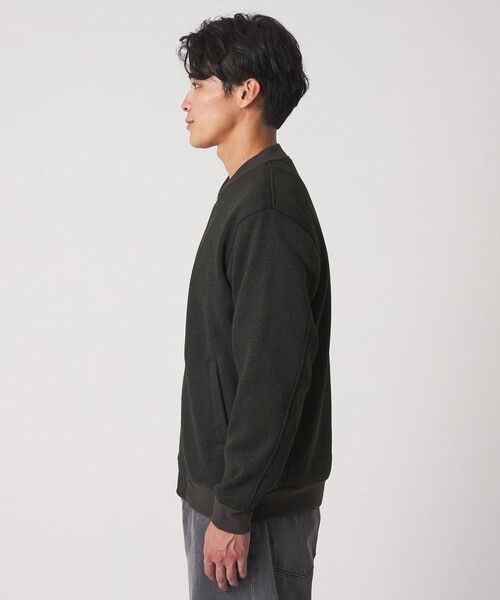 A DAY IN THE LIFE UNITED ARROWS(アデイインザライフユナイテッドアローズ)の「ニット フリース ヘリンボーンプリント MA-1<A DAY IN THE LIFE>(MA-1・メンズ・ネイビー/オリーブ/グレー系・M/L)」の8枚目の写真