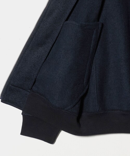 A DAY IN THE LIFE UNITED ARROWS(アデイインザライフユナイテッドアローズ)の「ニット フリース ヘリンボーンプリント MA-1<A DAY IN THE LIFE>(MA-1・メンズ・ネイビー/オリーブ/グレー系・M/L)」の14枚目の写真