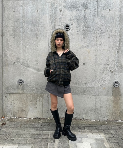 kutir（クティール）の「2WAY FAKEFUR HOOD ZIP BLOUSON／2WAYフェイクファーフードジップブルゾン（ブルゾン・メンズ・ブラック/ネイビー/ブラウン/カーキ・SMALL/MEDIUM/LARGE）」の10枚目の写真