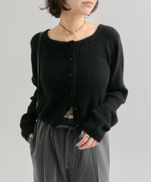 もちふわ素材 / 着膨れしない厚み◎】スクエアネックニット