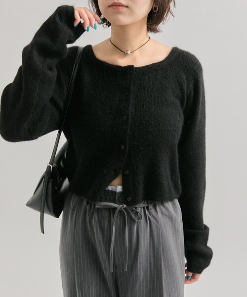 mystic（ミスティック）の「【もちふわ素材 / 着膨れしない厚み◎】スクエアネックニットカーディガン（カーディガン/ボレロ・レディース・レッド/ブラック/グレー/オフホワイト・FREE）」の18枚目の写真