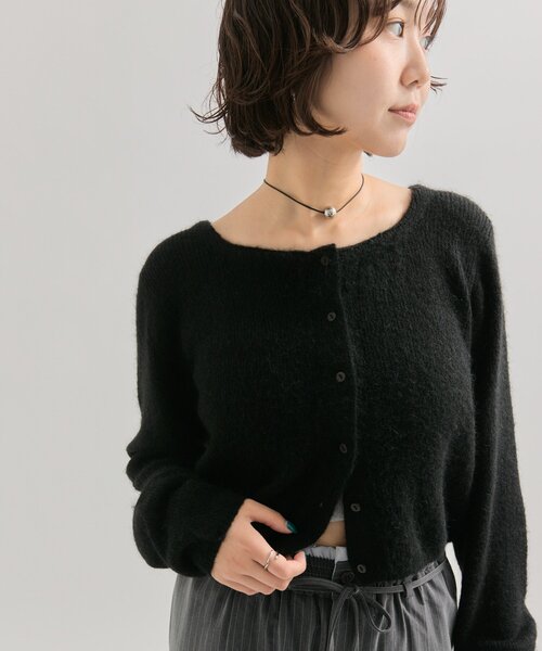 mystic（ミスティック）の「【もちふわ素材 / 着膨れしない厚み◎】スクエアネックニットカーディガン（カーディガン/ボレロ・レディース・レッド/ブラック/グレー/オフホワイト・FREE）」の19枚目の写真