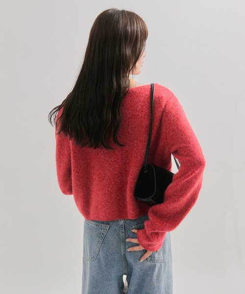 新品mystic赤カーディガン mystic】ニットカーディガン RED - メルカリ