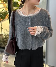 mystic | 【もちふわ素材 / 着膨れしない厚み◎】スクエアネックニットカーディガン(カーディガン/ボレロ)