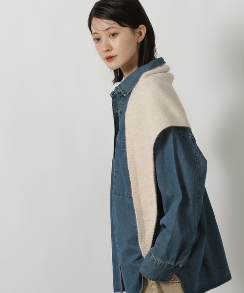 LAKOLE（ラコレ）の「サンカクストール / 589039（マフラー・レディース・オフホワイト/グレー・FREE）」の13枚目の写真