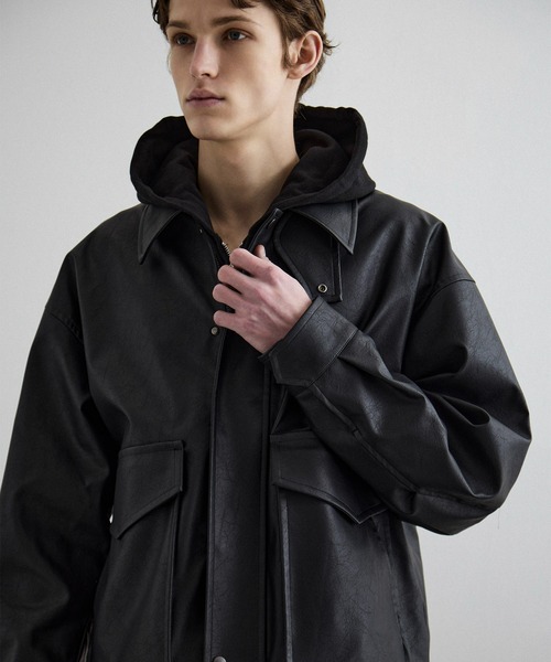 ビンテージライクオーバーサイズレザーブルゾン（ブルゾン）｜PUBLIC