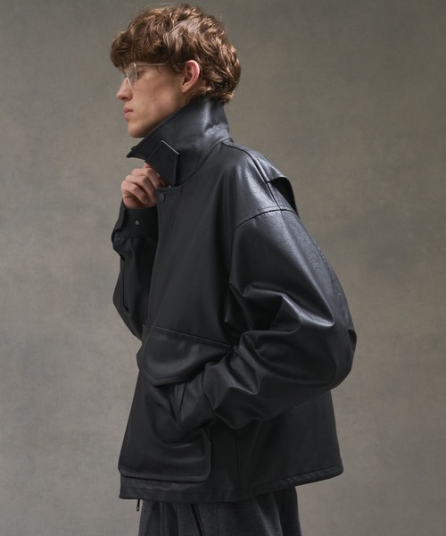 ビンテージライクオーバーサイズレザーブルゾン（ブルゾン）｜PUBLIC