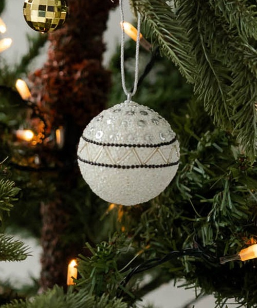セール】ボールオーナメント(S)[WHITE] / 590261（インテリア雑貨