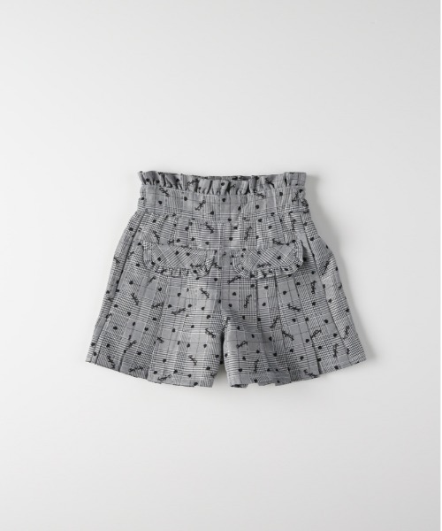 MPS（エムピーエス）の「【MPS】ロゴプリントチェックキュロットパンツ（チェック柄/キュロットパンツ/ロゴ/ハート柄/可愛い/おしゃれ）（その他パンツ・キッズ・ベージュ/ブラック・120/110/140/130）」の2枚目の写真