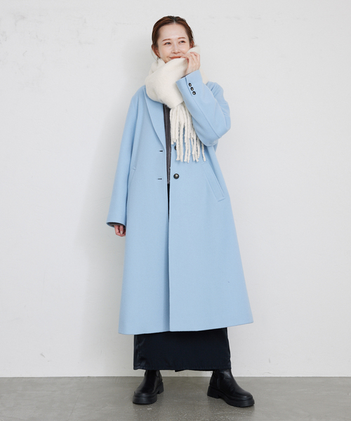 SLOBE IENA（スローブイエナ）の「《追加》SLOBE IENA エアリーカラーストール（マフラー・レディース・ホワイト/レッド/ピンク/カーキ・FREE）」の6枚目の写真