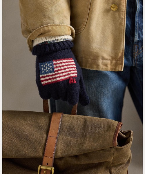 フラッグインターシャ ウールブレンド タッチ グローブ（手袋）｜POLO