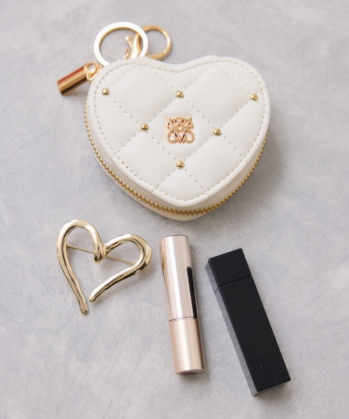 VIS(ビス)の「スタッズキルティングハートポーチチャーム(チャーム・レディース・ブラック/ホワイト/レッド・FREE)」の14枚目の写真