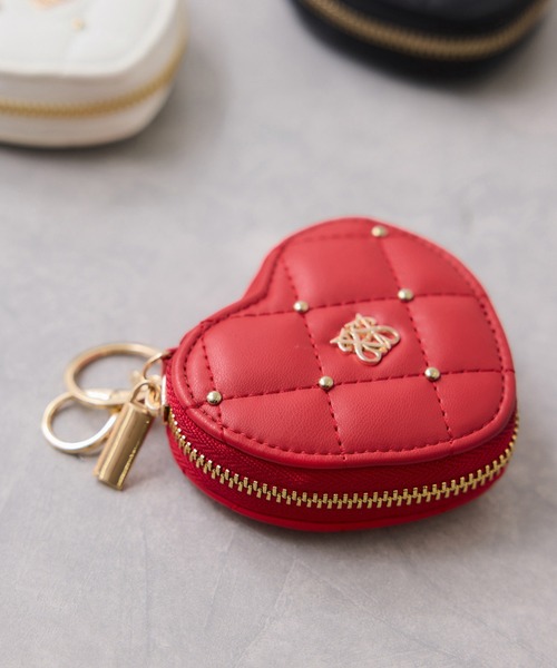 VIS(ビス)の「スタッズキルティングハートポーチチャーム(チャーム・レディース・ブラック/ホワイト/レッド・FREE)」の15枚目の写真