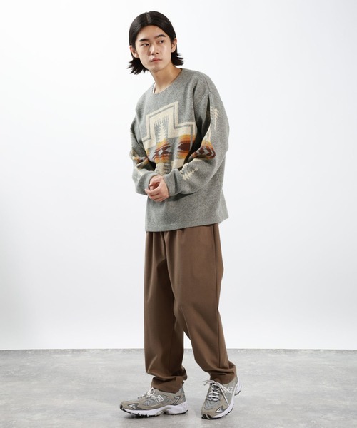 PENDLETON(ペンドルトン)の「【PENDLETON(ペンドルトン)】別注クルーネックニット(ニット/セーター・メンズ・グレー/ブラウン・MEDIUM/LARGE)」の3枚目の写真