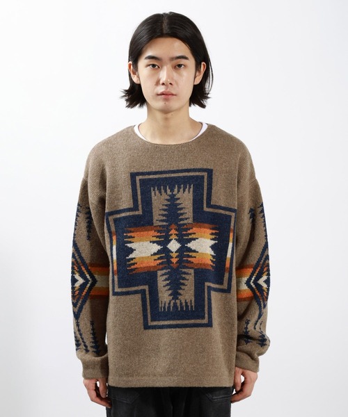 PENDLETON(ペンドルトン)の「【PENDLETON(ペンドルトン)】別注クルーネックニット(ニット/セーター・メンズ・グレー/ブラウン・MEDIUM/LARGE)」の8枚目の写真
