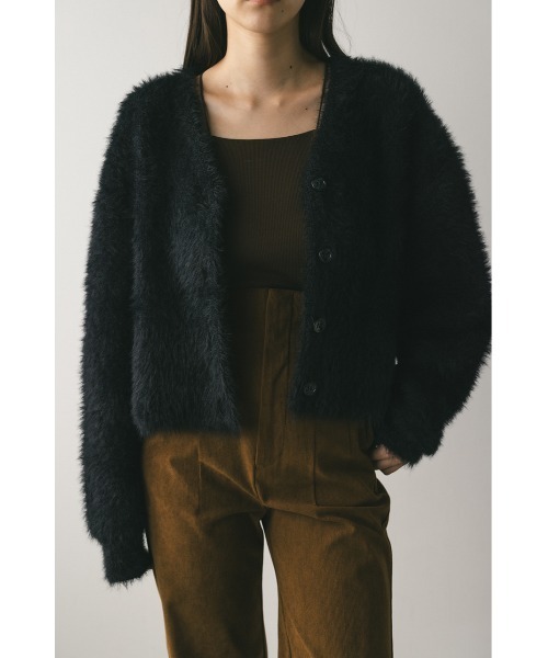 セール】ダブルクロスシャギーニットカーデ（カーディガン/ボレロ