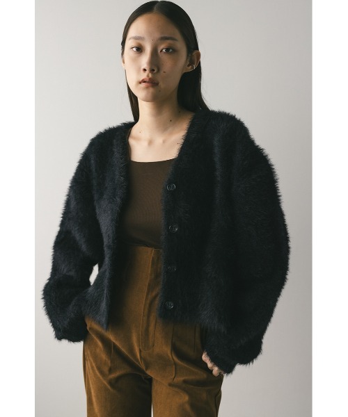 STYLEMIXER（スタイルミキサー）の「ダブルクロスシャギーニットカーデ（カーディガン/ボレロ・レディース・キャメル/ブラック/アイボリー・FREE）」の17枚目の写真